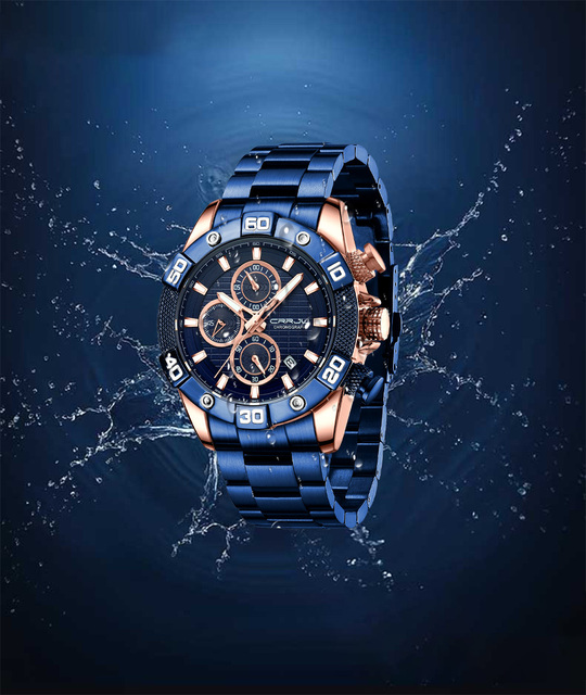 Zegarek męski CRRJU 2021 Top luksusowa marka stalowy z kwarcowym mechanizmem, biznesowy i sportowy, chronograf z datownikiem, wodoodporny, codzienny - Wianko - 3