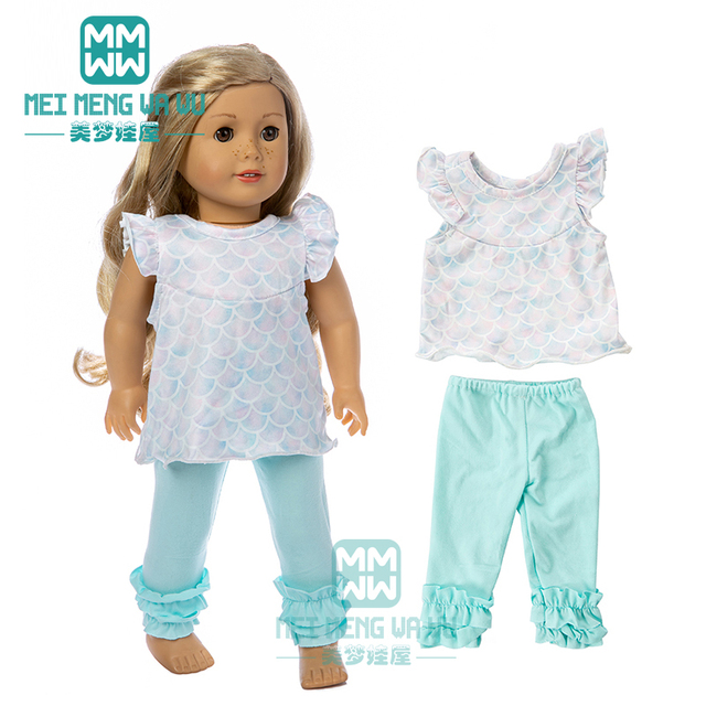 Ubranie dla lalki - pasuje do lalek o wielkości 45 cm, koronkowy strój kąpielowy w stylu amerykańskim, garnitur na co dzień - Wianko - 7
