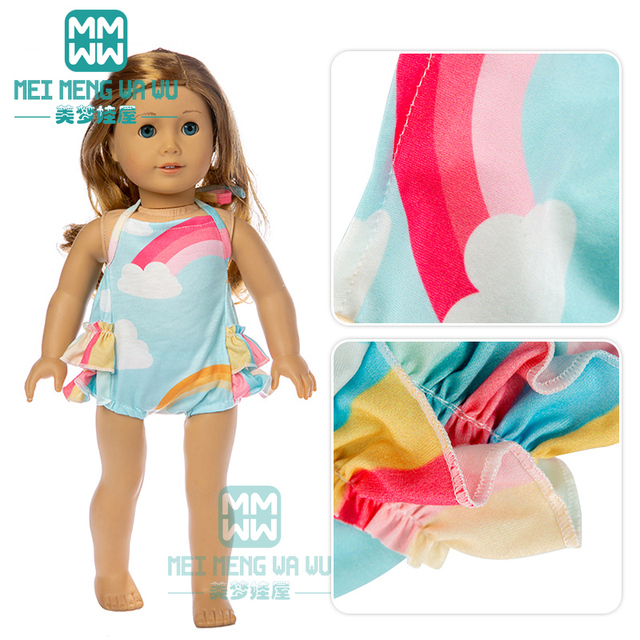 Ubranie dla lalki - pasuje do lalek o wielkości 45 cm, koronkowy strój kąpielowy w stylu amerykańskim, garnitur na co dzień - Wianko - 3