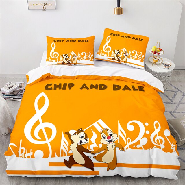Disney Chip n Dale - Zestaw pościeli 3D: poszewki na poduszki w rozmiarze King, tekstylia domowe, pełna królowa pościel - Wianko - 4