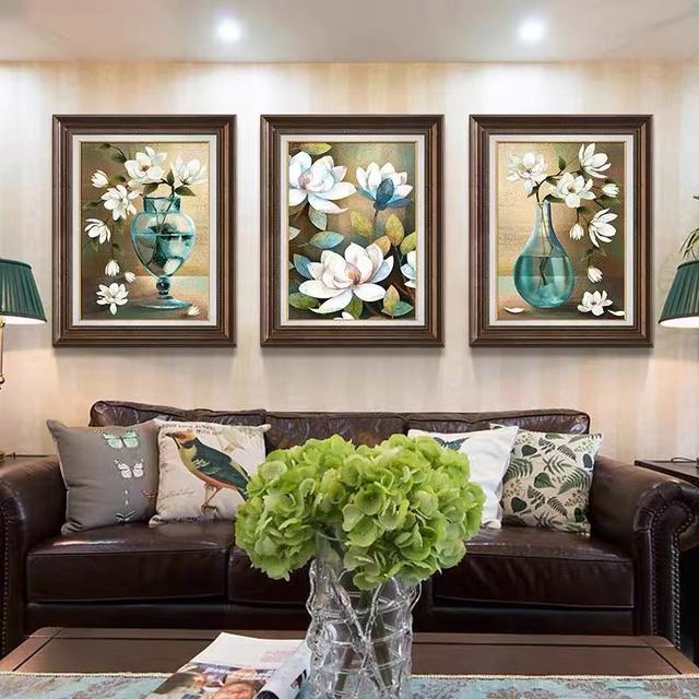 Amerykański plakat kwiatowy - elegancka sofa do salonu, idealna dekoracja ściany i jadalni - Wianko - 7