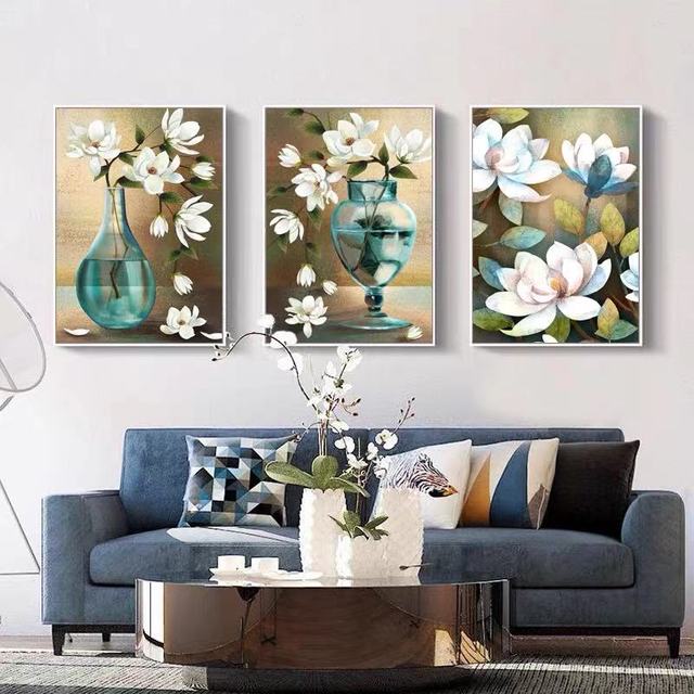 Amerykański plakat kwiatowy - elegancka sofa do salonu, idealna dekoracja ściany i jadalni - Wianko - 5