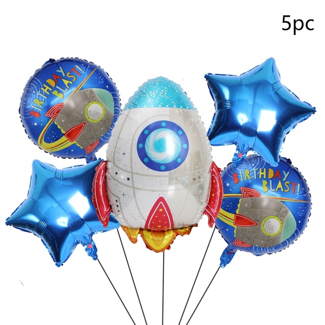 Folieowe balony kosmiczne Rocket i astronauta, idealne do dekoracji urodzinowej dla chłopców - Wianko - 7