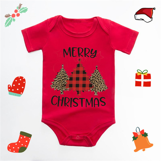 Sliczne ubranka dla niemowląt - czerwony kombinezon z krótkim rękawem Santa Body - Wianko - 5