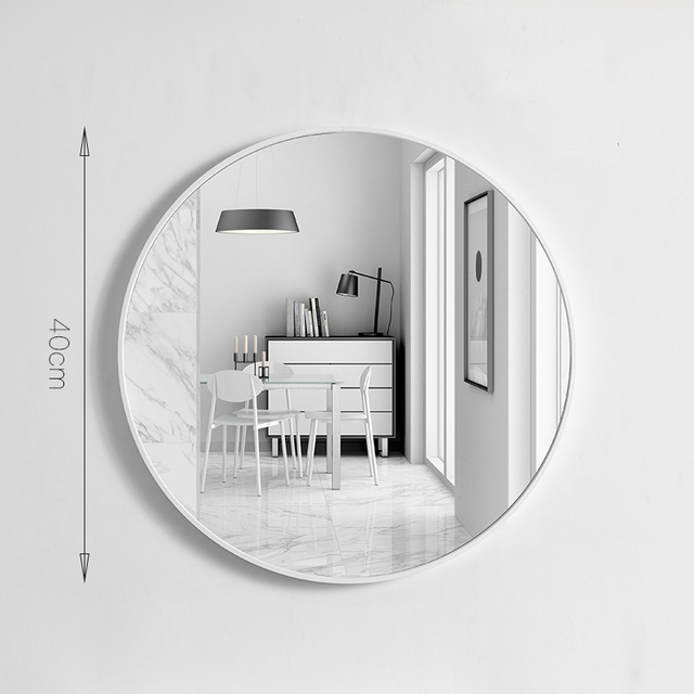 Wysokiej jakości lustrzane akcesorium do łazienki - lustro okrągłe Nordic LD125 - Wianko - 2