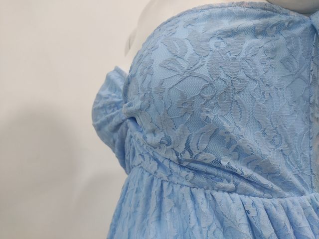 Elegancka koronkowa suknia ślubna Maxi dla kobiet w ciąży - Wianko - 22