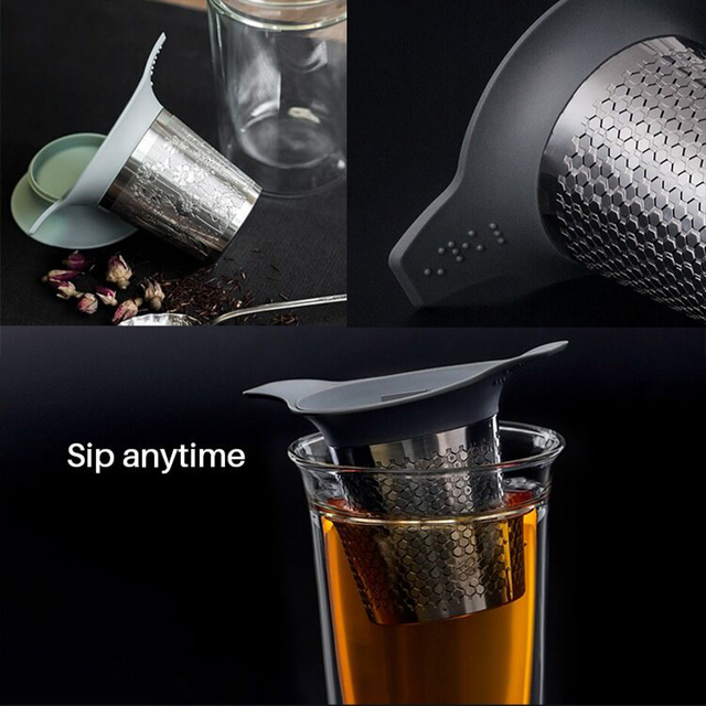 Zaparzacz do herbaty z filtrem 304 stal nierdzewna do wielokrotnego użytku - akcesorium kuchenne do herbaty z luźnym liściem - Wianko - 3