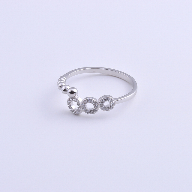 Pierścień Pekurr z cyrkoniami, wykonany z 925 srebra, w kształcie okręgu i wody - Wianko - 4