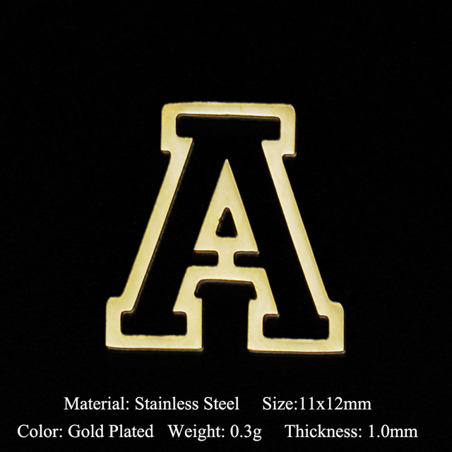 Wisiorki złotego koloru, inicjały A-Z, 26 sztuk, ze stali nierdzewnej, dla tworzenia biżuterii - Wianko - 18
