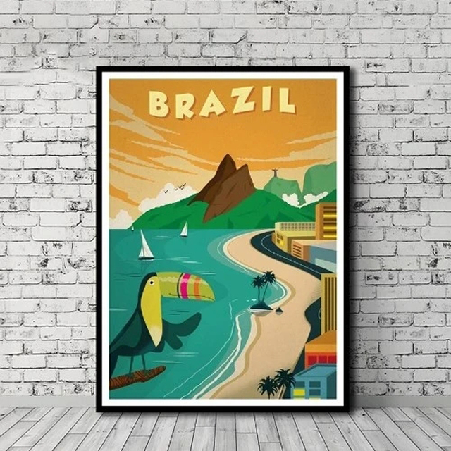 Plakat na płótnie - krajobraz Rio de Janeiro - dekoracja salonu Home Decor - Vintage - Wianko - 1