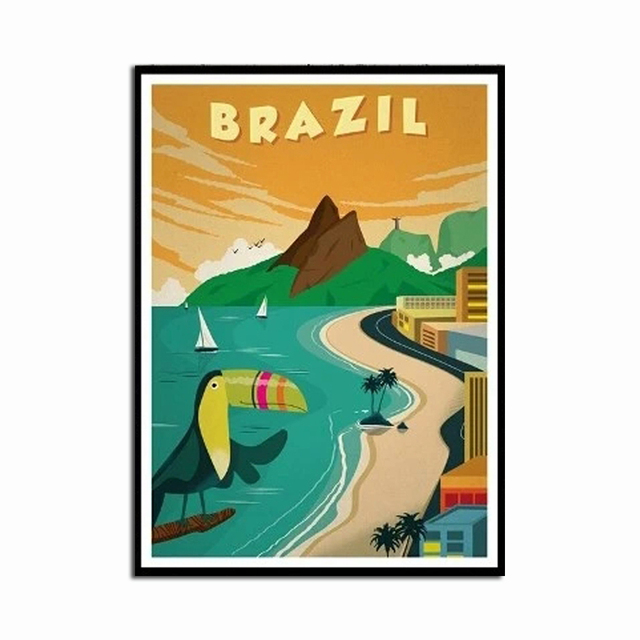 Plakat na płótnie - krajobraz Rio de Janeiro - dekoracja salonu Home Decor - Vintage - Wianko - 3