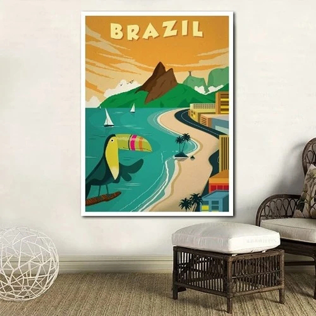 Plakat na płótnie - krajobraz Rio de Janeiro - dekoracja salonu Home Decor - Vintage - Wianko - 2