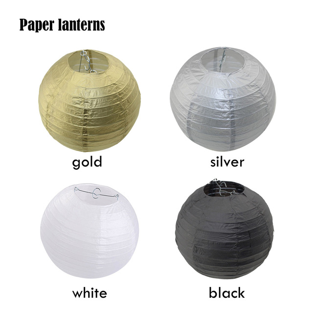 Nowy zestaw 8 papierowych latarni Lampiony z pomponami Ball 8 10 różne rozmiary złote/srebrne - idealne na Baby Shower i dekoracje weselne - Wianko - 47