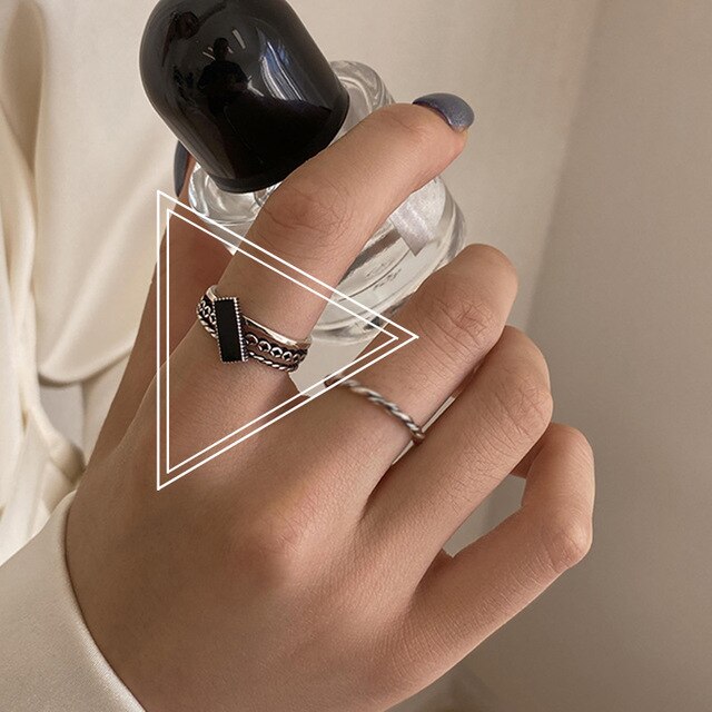 Srebrny pierścionek z podwójnym krzyżem w stylu Retro, dla kobiet, zdobiony Smiley Tail - Wianko - 2
