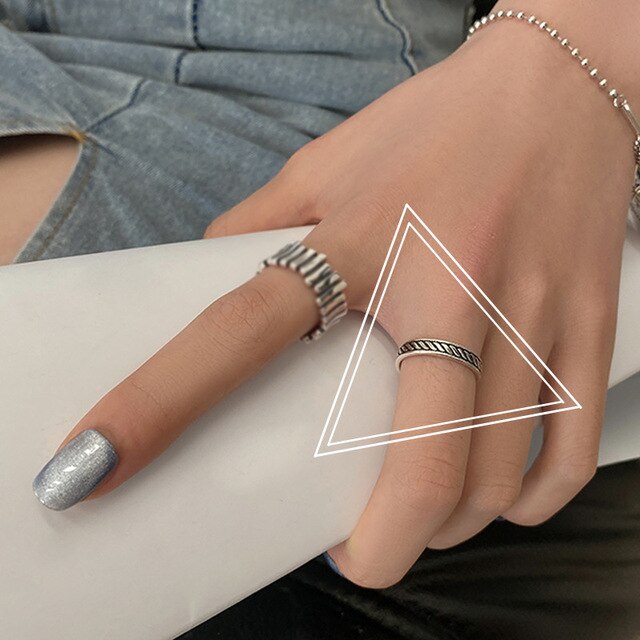 Srebrny pierścionek z podwójnym krzyżem w stylu Retro, dla kobiet, zdobiony Smiley Tail - Wianko - 10