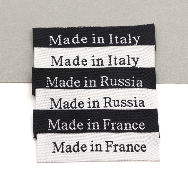 50 sztuk czarno-białych metek odzieżowych Made In Italy/France/Russia, ręcznie robione, idealne na ubrania, kapelusze, torby i dodatki do odzieży - Wianko - 15