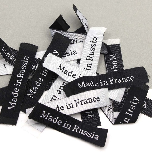 50 sztuk czarno-białych metek odzieżowych Made In Italy/France/Russia, ręcznie robione, idealne na ubrania, kapelusze, torby i dodatki do odzieży - Wianko - 12