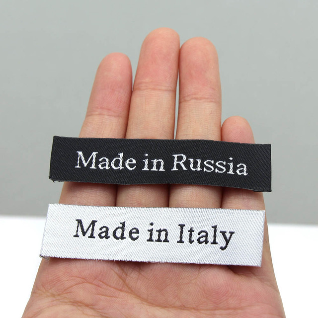 50 sztuk czarno-białych metek odzieżowych Made In Italy/France/Russia, ręcznie robione, idealne na ubrania, kapelusze, torby i dodatki do odzieży - Wianko - 13