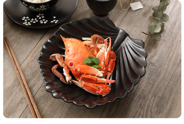 Czarna ceramiczna miska na zupę i ryż, talerz sushi, łyżka do przypraw - styl japoński - Wianko - 27