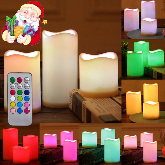 LED Świeczki Tea Light - Zestaw 3 sztuki, 12 kolorowa zmiana, zdalne sterowanie - idealne do dekoracji ślubnych i urodzinowych - Wianko - 4