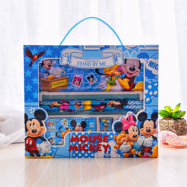 Zestaw papeterii Disney 7 elementów: pudełko na artykuły biurowe, ołówek, linijka, książka, połączenie cartoon, Mickey, kolorowy zestaw naukowy - Wianko - 8