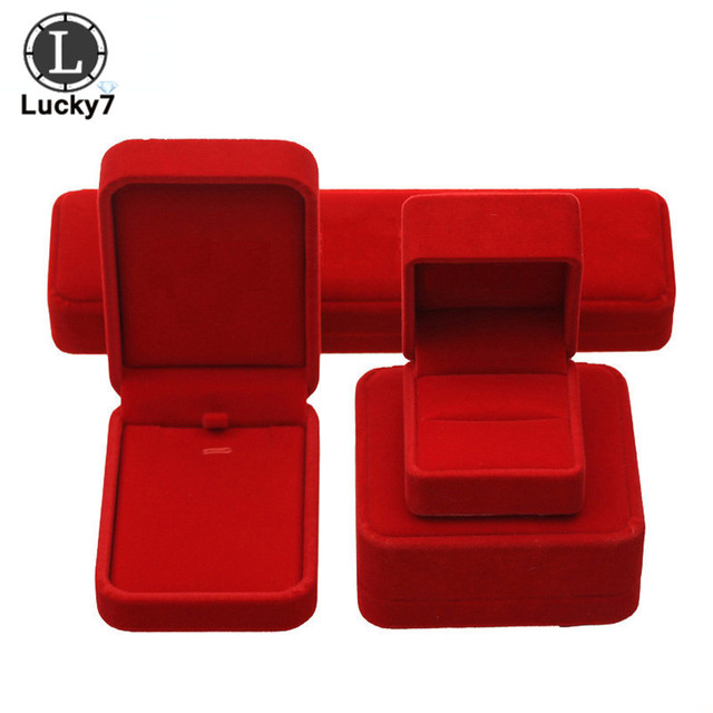 Luksusowe czerwone aksamitne pudełko na biżuterię - idealne do przechowywania obrączek, kolczyków i naszyjników - Wianko - 5