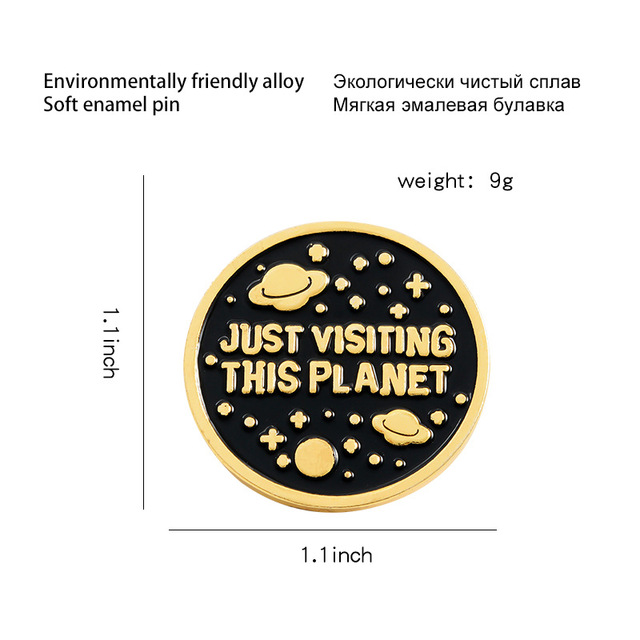 Modne kosmiczne broszki z emaliowanym motywem statku kosmicznego Alien - prezenty dla dzieci, przyjaciół i hurtowni - Wianko - 2