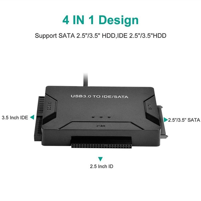 Adapter USB 3.0 do SATA IDE dla HDD/SSD 2.5 i 3.5 CD DVD ROM CD-RW - Wianko - 3