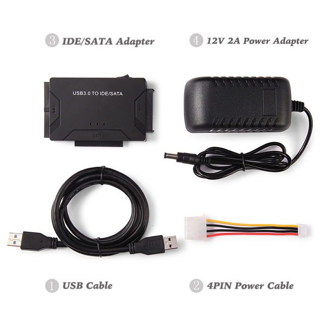 Adapter USB 3.0 do SATA IDE dla HDD/SSD 2.5 i 3.5 CD DVD ROM CD-RW - Wianko - 6