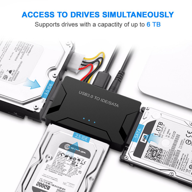 Adapter USB 3.0 do SATA IDE dla HDD/SSD 2.5 i 3.5 CD DVD ROM CD-RW - Wianko - 1