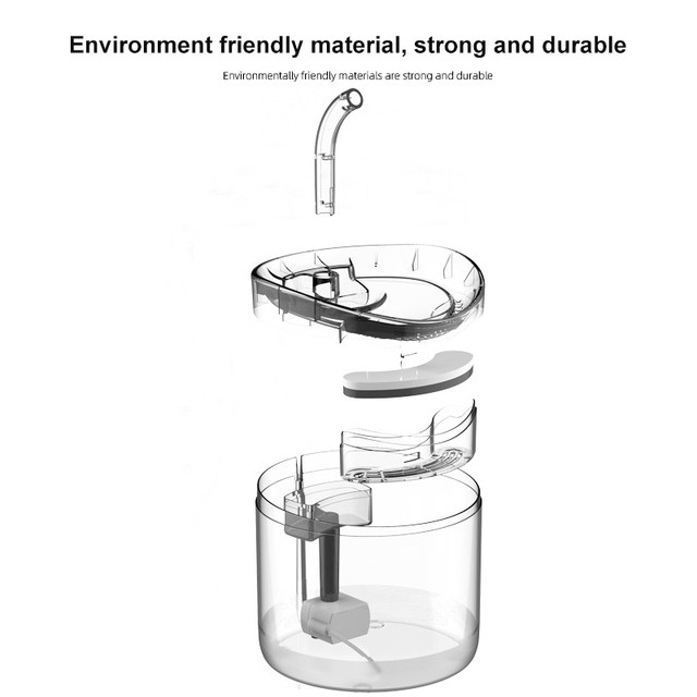 Bez hałasu - Automatyczna fontanna wodna dla kota - 1.8L - Wianko - 7