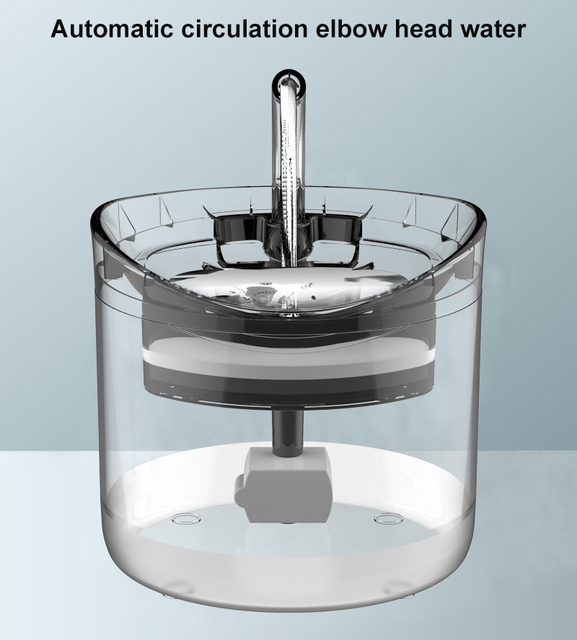 Bez hałasu - Automatyczna fontanna wodna dla kota - 1.8L - Wianko - 14