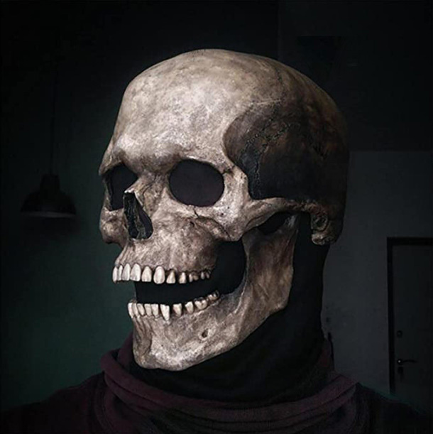 Maska Halloween lateksowa z ruchomą szczęką na całą głowę, straszna czaszka Unisex - Horror Cosplay DIY - Wianko - 5
