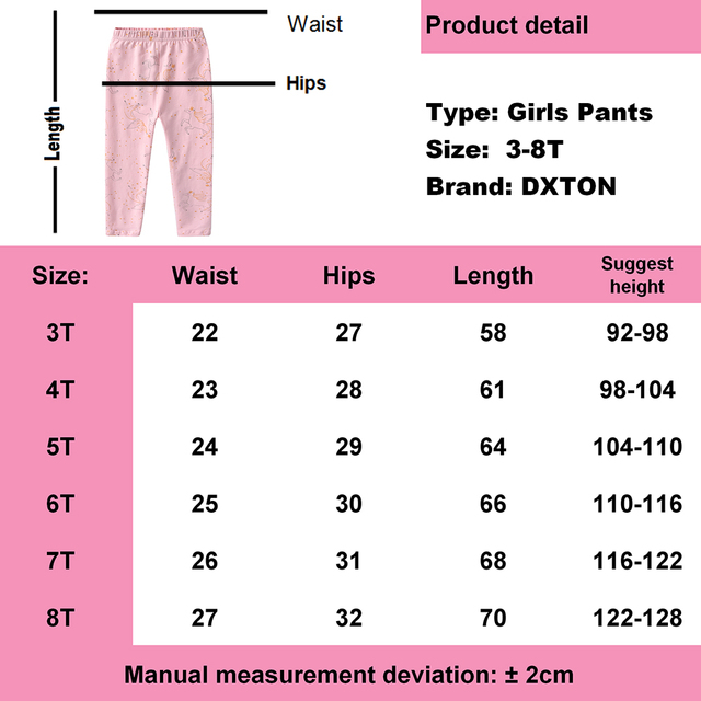 DXTON Spodnie Rainbow Skinny dla dziewcząt - jednorożec, bawełniane, cztery pory roku - Wianko - 1