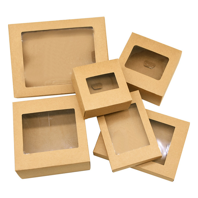 Pudełko papierowe z oknem, 6 sztuk, kolor biały i czarny, do pakowania prezentów, DIY - Wianko - 10
