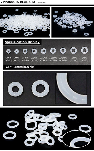 10 sztuk pierścienie silikonowe VMQ O 1.8mm grubość ID gumowa uszczelka - Wianko - 1