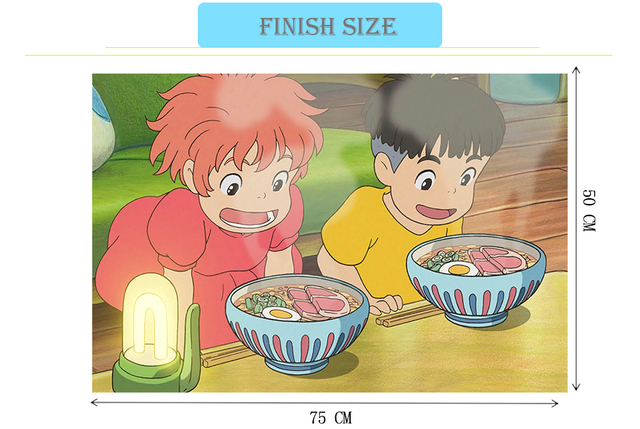 Drewniane Puzzle Ponyo on the Cliff 1000szt. Hayao Miyazaki - Ponyo i Sosuke Anime - Wianko - 4