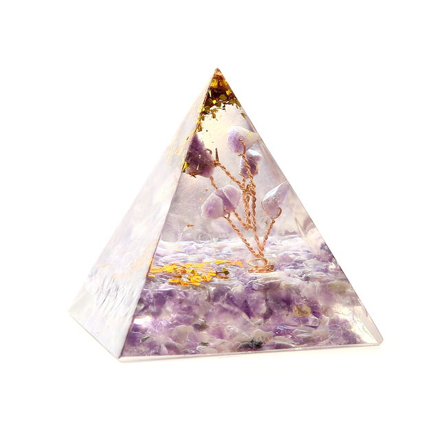 Orgonit piramida z kamieniem energetycznym do medytacji i harmonizacji czakry, dekoracja domu - Wianko - 2