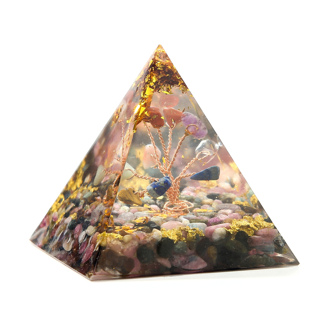 Orgonit piramida z kamieniem energetycznym do medytacji i harmonizacji czakry, dekoracja domu - Wianko - 3