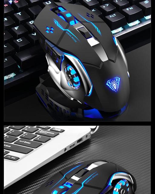 Bezprzewodowa mysz akumulatorowa z ergonomicznym guzikiem bocznym, podświetlana diodami LED RGB - PC/Laptop - Wianko - 15