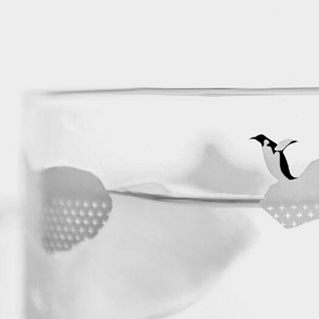 Kubek szklany z uchwytem z motywem słodkiego niedźwiedzia polarnego i pingwina do kawy i herbaty - Wianko - 11