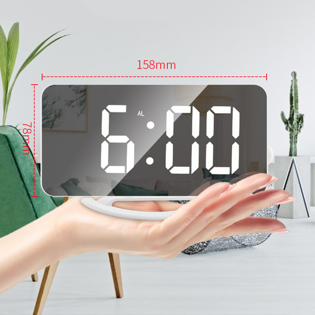 Wielofunkcyjny cyfrowy zegar LED z budzikiem, funkcją drzemki i lustrem - idealne połączenie funkcjonalności i designu - Wianko - 2