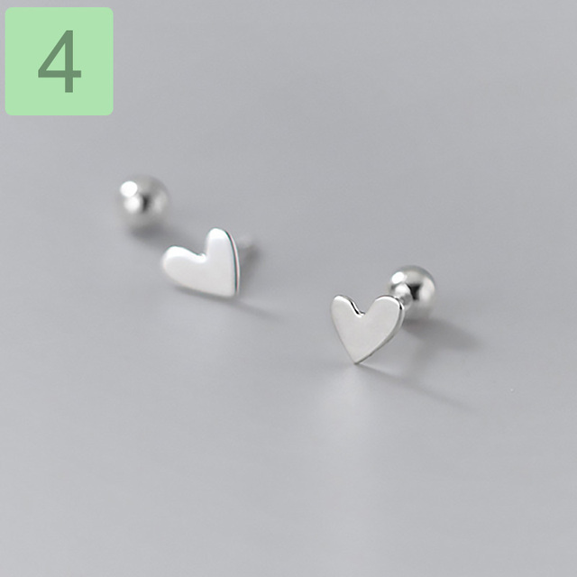 Kolczyki srebrne Trustdavis z prawdziwego 925 srebra w kształcie serca dla kobiet, dzieci i dziewczynek DA2115 - Wianko - 7