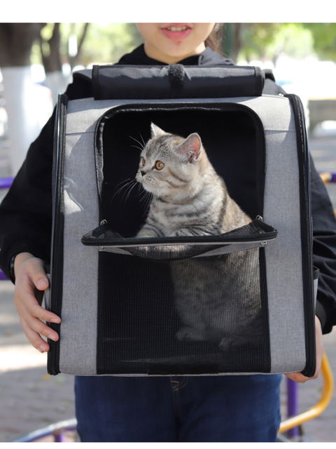 Plecak nosidełko dla zwierząt domowych, siatkowy, turystyczny, z okienkiem, do podróży i użytku na zewnątrz - kota, psa, królika - Wianko - 8