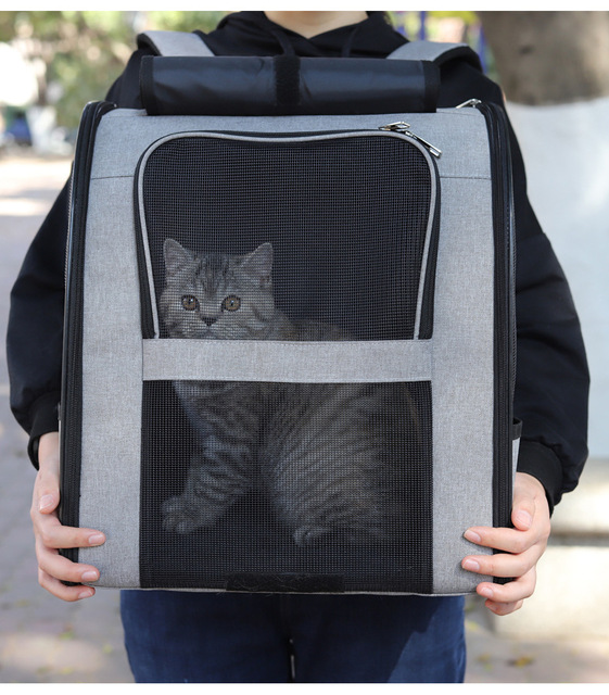 Plecak nosidełko dla zwierząt domowych, siatkowy, turystyczny, z okienkiem, do podróży i użytku na zewnątrz - kota, psa, królika - Wianko - 7