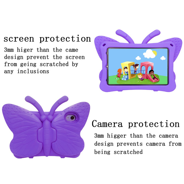 Obudowa Cute Cartoon 3D Butterfly dla iPad Mini 6 5 4 3 2 1 i iPad Pro 11 Air 1 2 3 4 – odporna na wstrząsy, stojak, nietoksyczna EVA – do tabletów i czytników - Wianko - 3