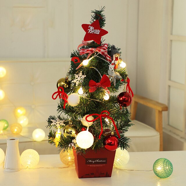 Drzewko świecące ozdoba na biurko Xmas 50CM - kreatywna dekoracja dla domu, salonu i biura - Wianko - 9