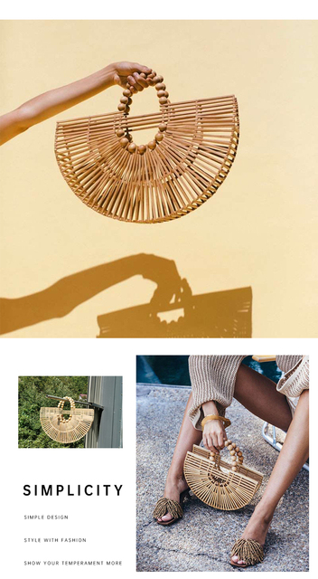 Duża naturalna czarna bambusowa torba plażowa dla kobiet - Ins Luksusowe Letnie 2021 [Rattanowe Torebki] - Wianko - 33