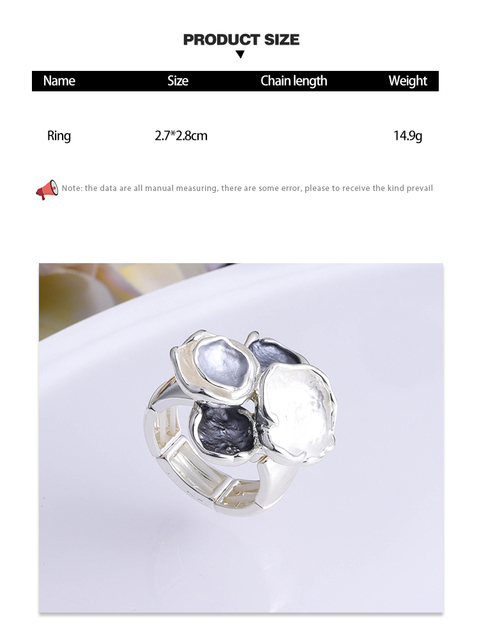 Geometryczny pierścień regulowany MeiceM 2021 - gorący trend na wesele! Nowoczesny design biżuterii dla kobiet - Wianko - 8