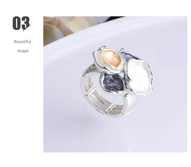 Geometryczny pierścień regulowany MeiceM 2021 - gorący trend na wesele! Nowoczesny design biżuterii dla kobiet - Wianko - 11